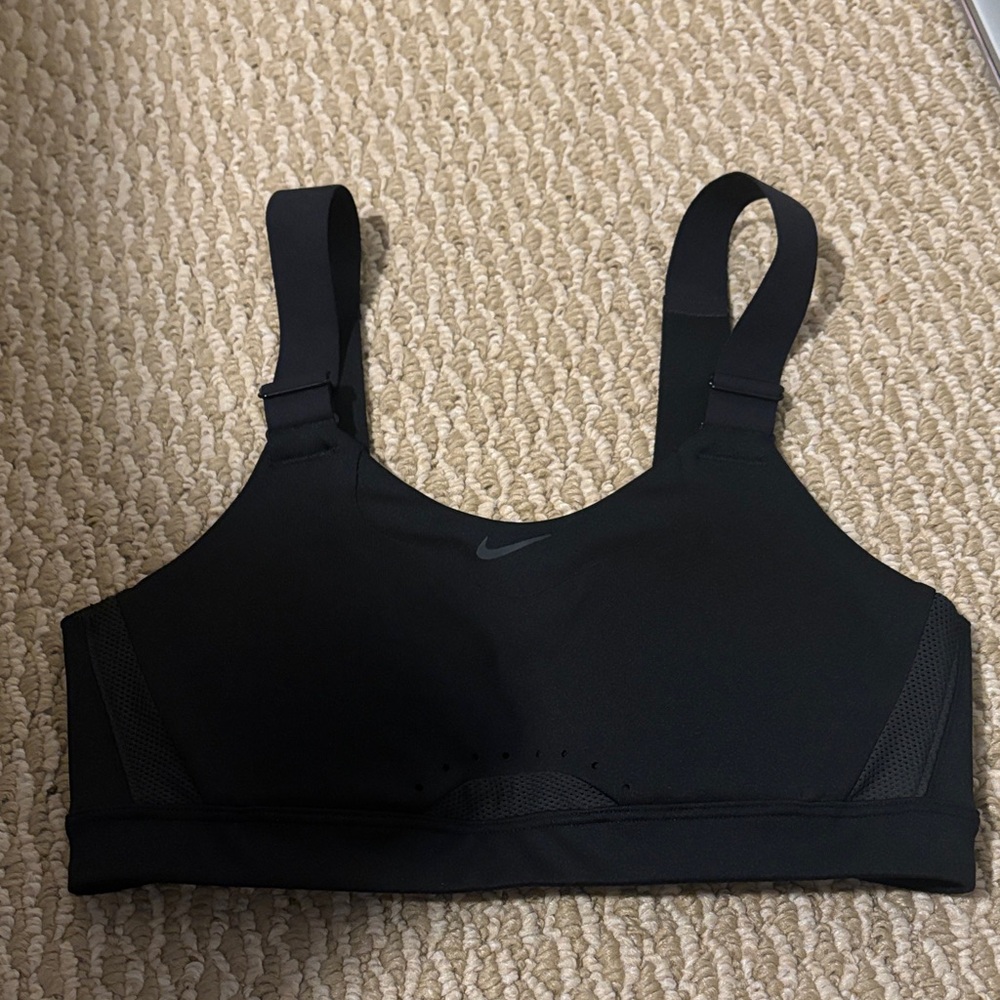 Nike Black Sports Bra with Gray Logo adjustable straps